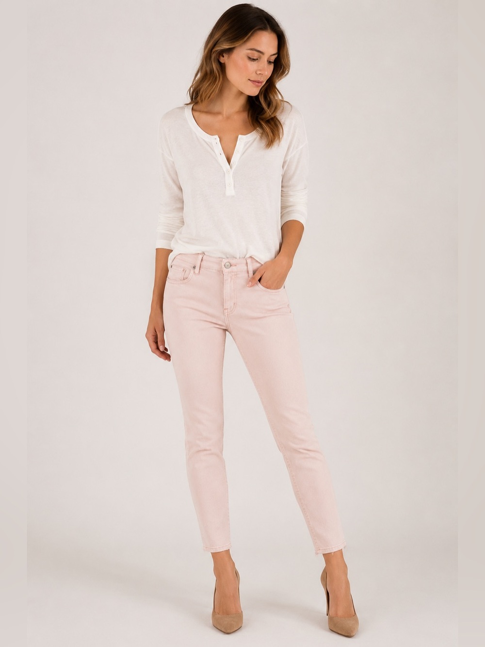 AG Adriano Goldschmied The Prima Blush Pink Cigarette Jeans Size 25R
